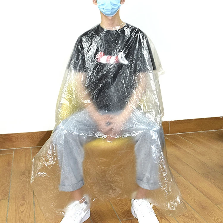 High Quality Transparent Barber Apron Haircut Bib PE Shampoo Disposable Capes Hair Salon apron women stylist salon aprons