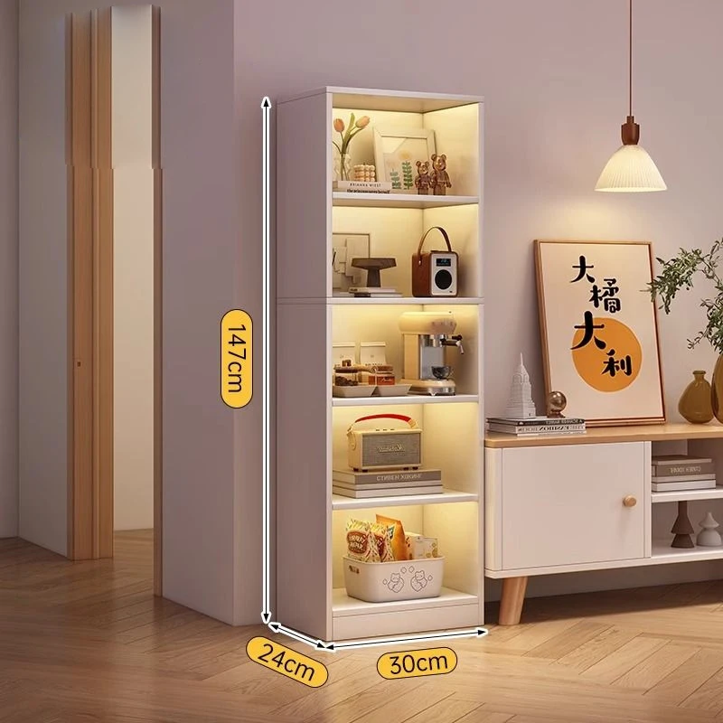 Locker bookcase narrow slit small bookcase storage shelf floor household multi-layer cabinet living room wall storage shelf