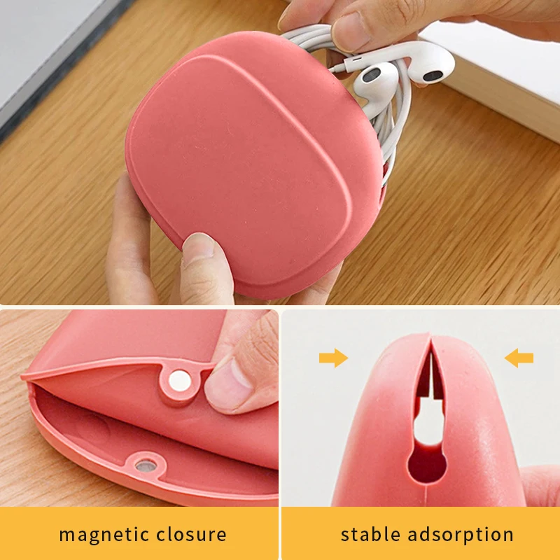 Convenient Mini Cosmetic Bag Durable Waterproof Silicone Material for Travel Storage-Includes Earphone Line Key Bag Bag Clips