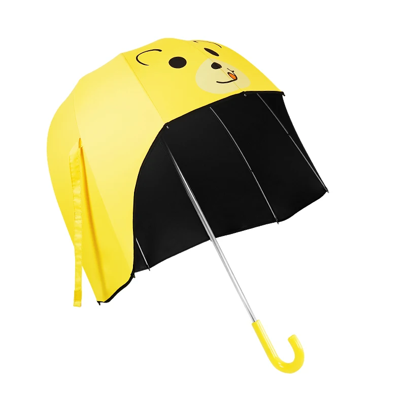 Helmet Umbrella Animal Printing Kids Umbrella Sun Shade Cartoon Hat Shape With Night Reflective Safety Strip
