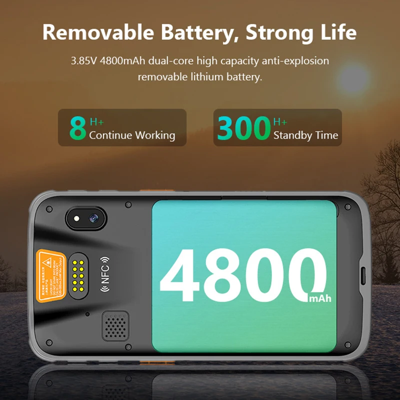 Geshem Factory Rugged Android Handheld Mobile Terminal Pda with 1D 2D QR Barcode Scanner