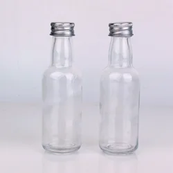 Wholesale 50ml Small Mini Glass Wine Bottle for Liquor Alcohol Juice Drinks  With Screw Cap