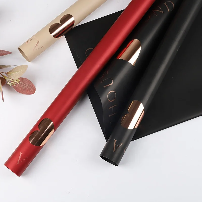 Korean heart desgin florist waterproof wrapping paper for flower bouquet