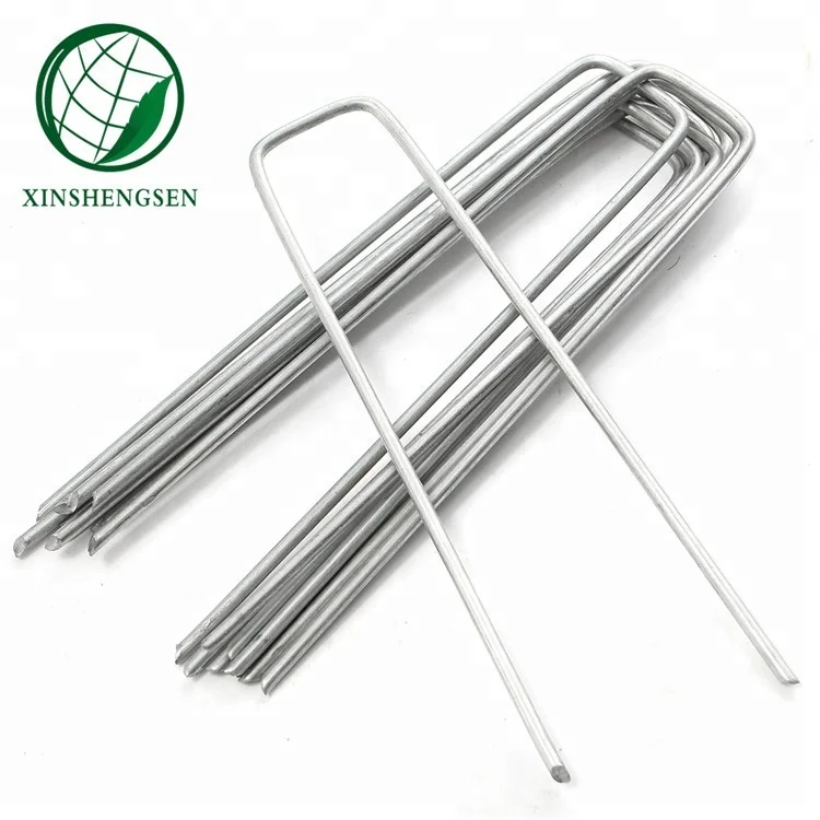 Landscape Garden Lawn U Turf Nails Galvanized Steel 11 Gauge 6 Inch Securing Grass Sod Staples