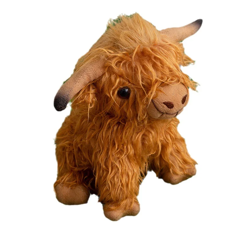 Highland Cow Simulated Long-Haired Cow Doll Plush Toy Stuffed Animal Toys