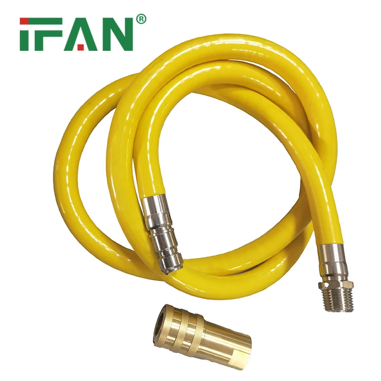 IFAN Factory Gas Stainless Steel Pipe 45cm - 90cm Yellow Flexible Natural Gas Pipe for Home Gas System