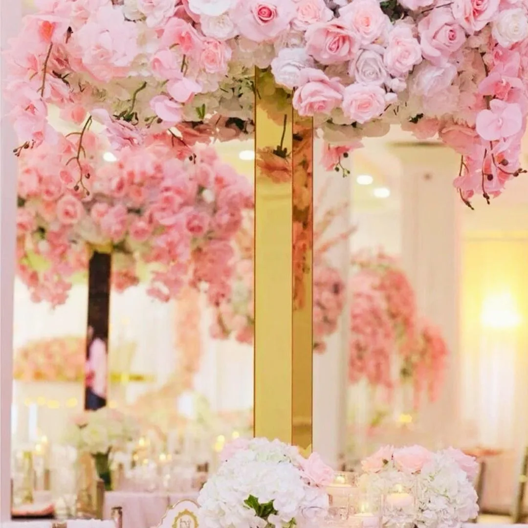 Wedding Flower Table Metal Centerpiece Stand Gold Metal Vase Table Centerpiece Gold Centerpieces For Table