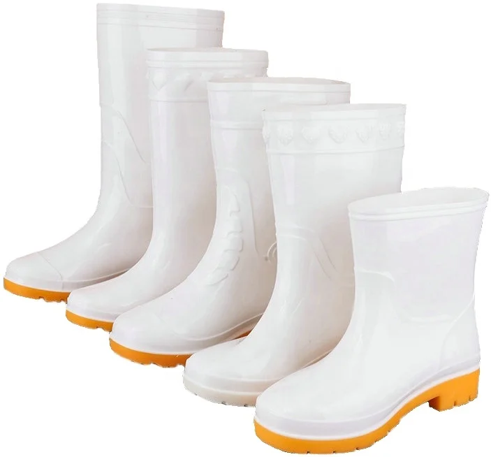 Cheap high upper food industry sanitary boots with whole range of sizes  hot PVC white Long Boots Anti Slip Safety Work Boot