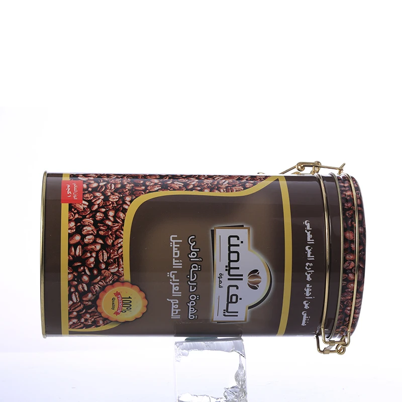Packaging Metal box  Round Shape Double Tin Lid Airtight Tea Tin Can Coffee can  empty tin cans sale