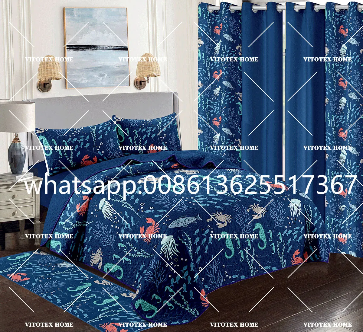 Top selling products 2023 luxury bedding sets bedroom curtains and sheet set matching