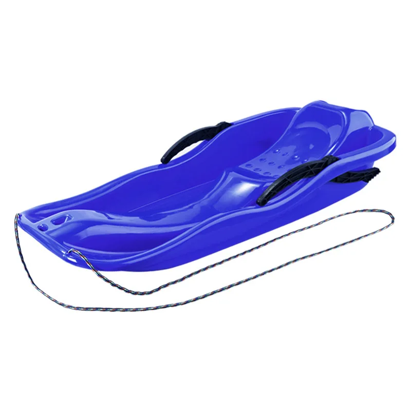 HDPE Plastic Snow Sledge With Pulling Rope and Stop Brake Design Toboggan Snow Sled