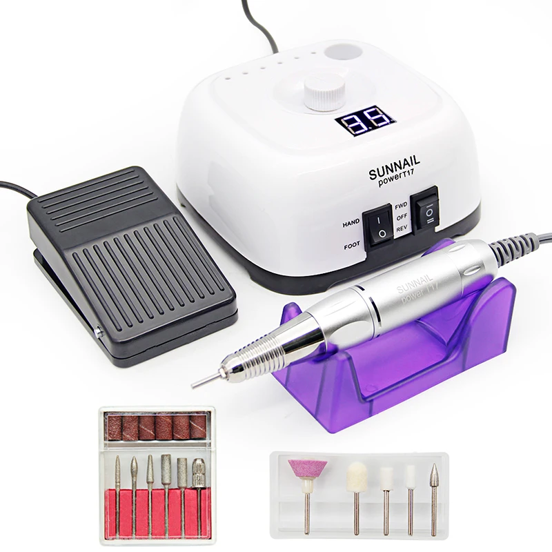 Original SUNNAIL Professional nail sander pedicure manicura portable strong nail drill polishing machine electric file for nail