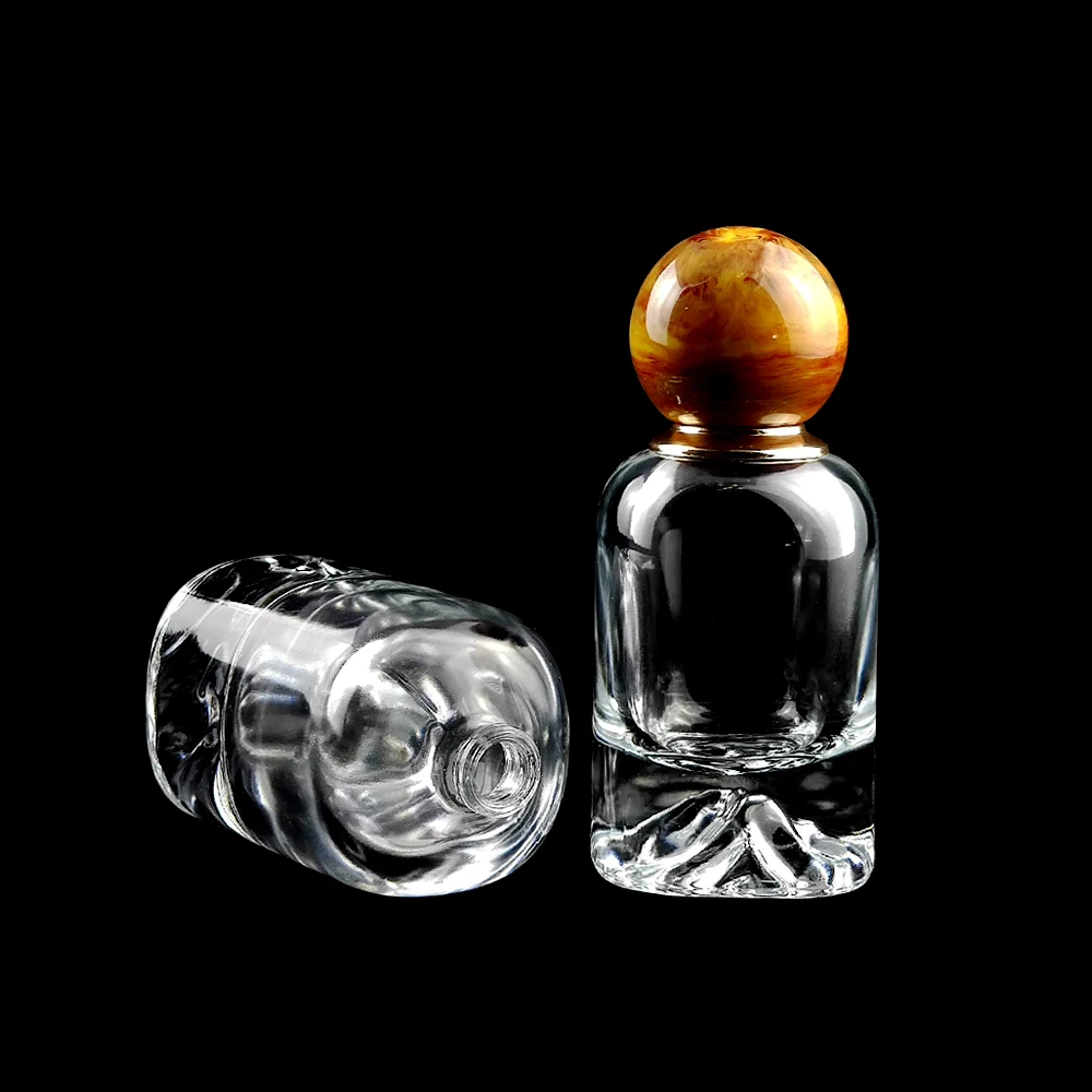 50ml Custom design high quality luxury thick base special crystal clear glass perfume bottle with resin cap