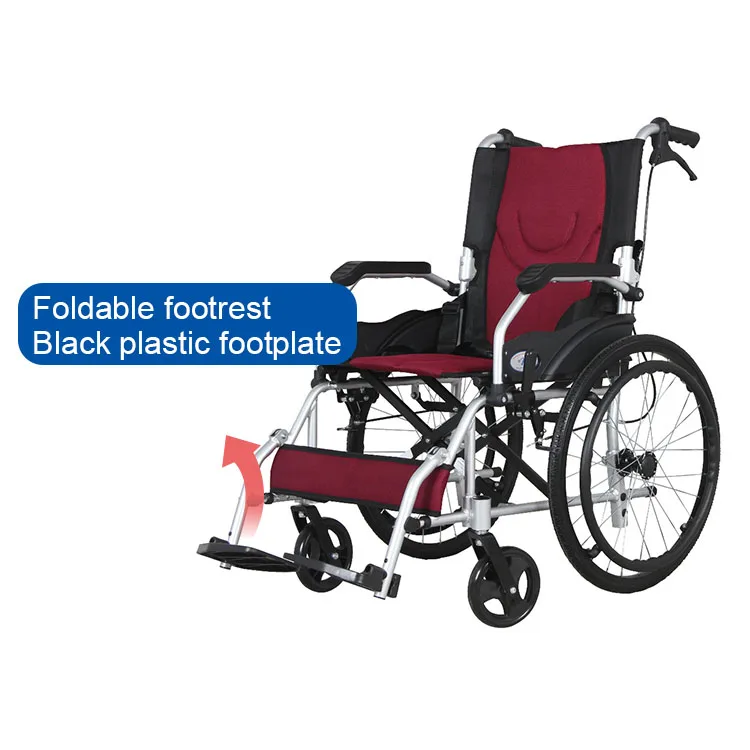 
Silver Liquid Coating Light Weight Aluminum Wheelchair With Foldable Backest 