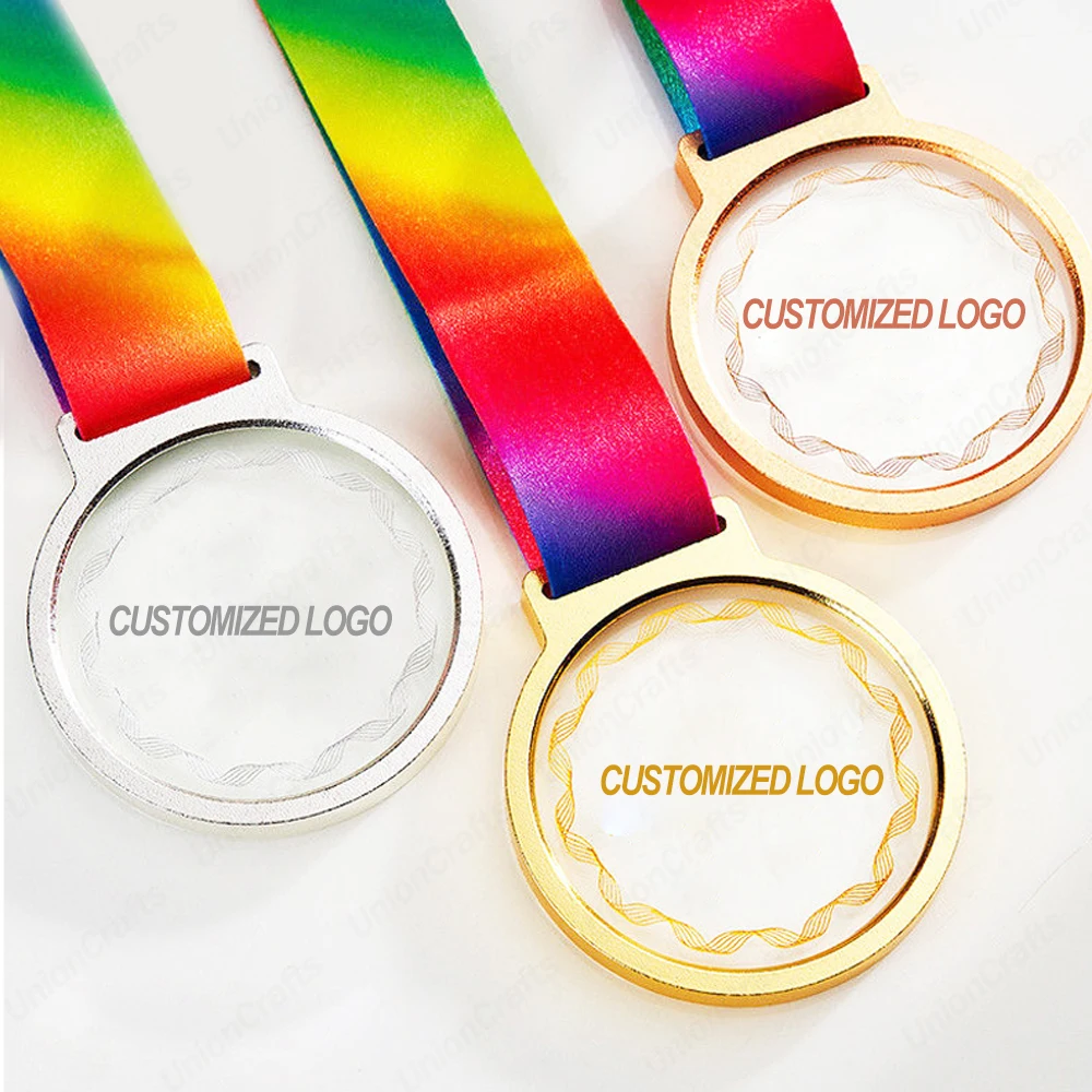 Free customized design medal hanger sublimate blank sports competitions souvenir events glass key crystal medal