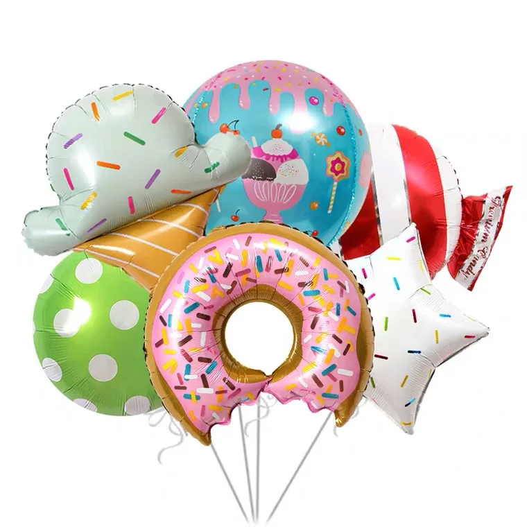 
Ice cream digital package aluminum foil globos birthday theme party holiday celebration children birthday theme scene decoration 