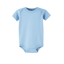 100% cotton plain baby romper  knitted newborn baby clothes short sleeve jumpsuit