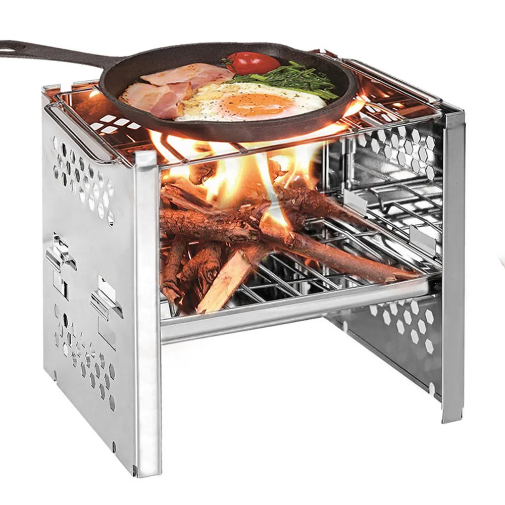 Открытый Пикник барбекю плита Питьевая Складная нержавеющая сталь походная плита