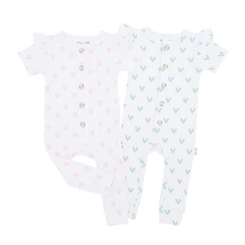 Wholesale Customized Long Sleeve Bodysuit New Lovely Print Baby Onesie Button Ruffle baby sleep rompers