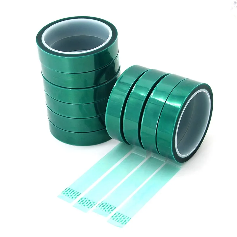 Painting and Fixing of Electronic Parts and Circuit Boards During Processing Green Polyester Film PET Silicone Adhesive Tape