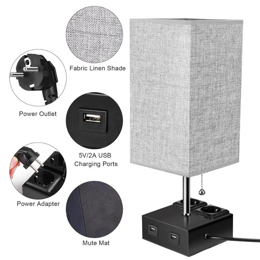 2020 Amazon hot new bedside table lamp with usb port