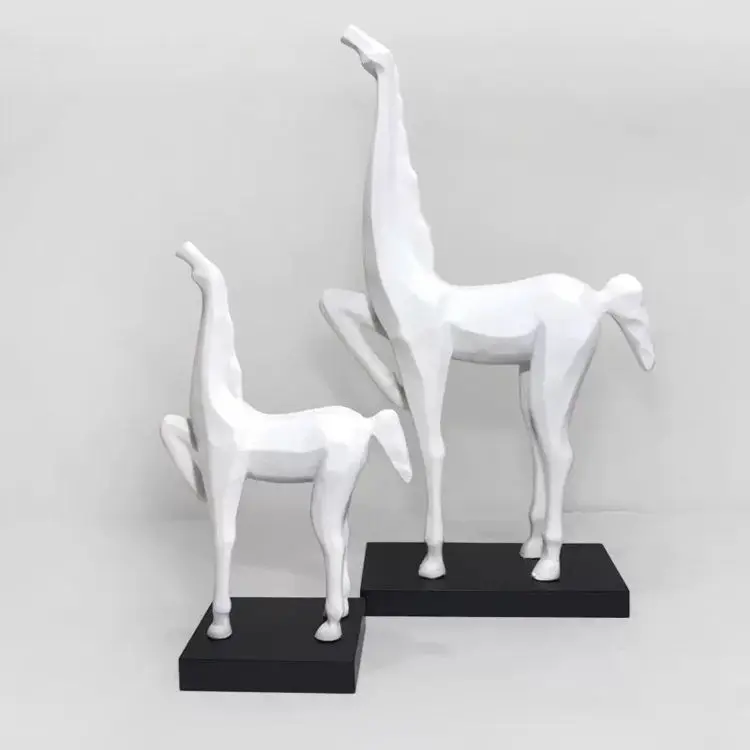 High End Nordic Modern Home Decor Abstract Electroplating Geometric Sculpture Cheval Mare & Pony Horse Resin Craft