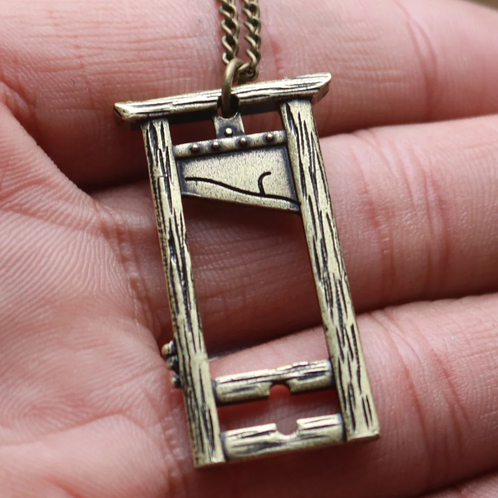 Popular Viking guillotine Necklace knife switch Gothic Rock pendant chopping axe photo frame accessories wholesale