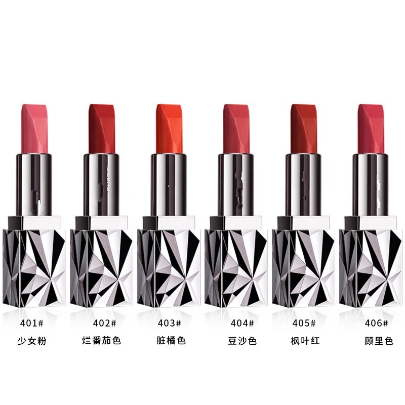 Melason Curelty Free OEM Eco-friendly Private label Velvet Matte Vegan Waterproof Diamond Lipstick Case Wholesale
