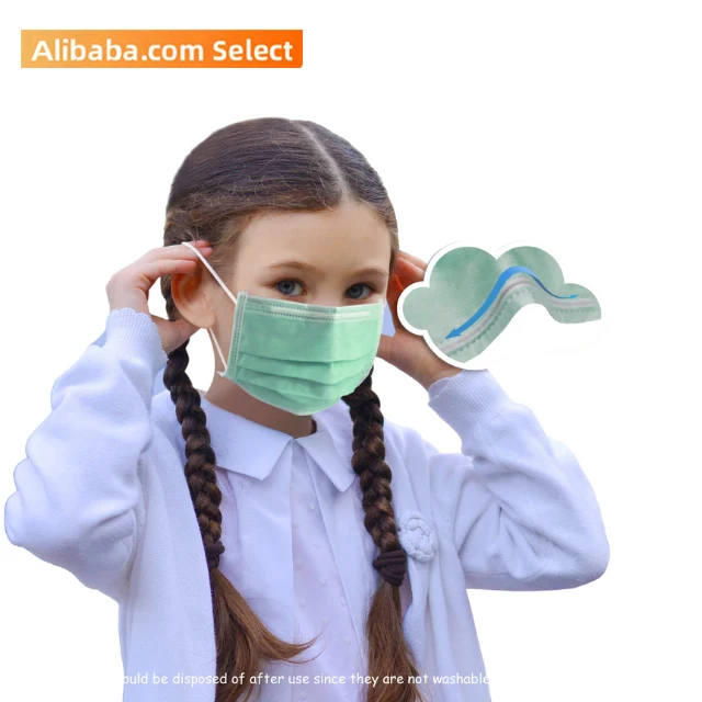 3-ply disposable comfort earloop durable breathable face mask ASTM F2100 for youth for kid