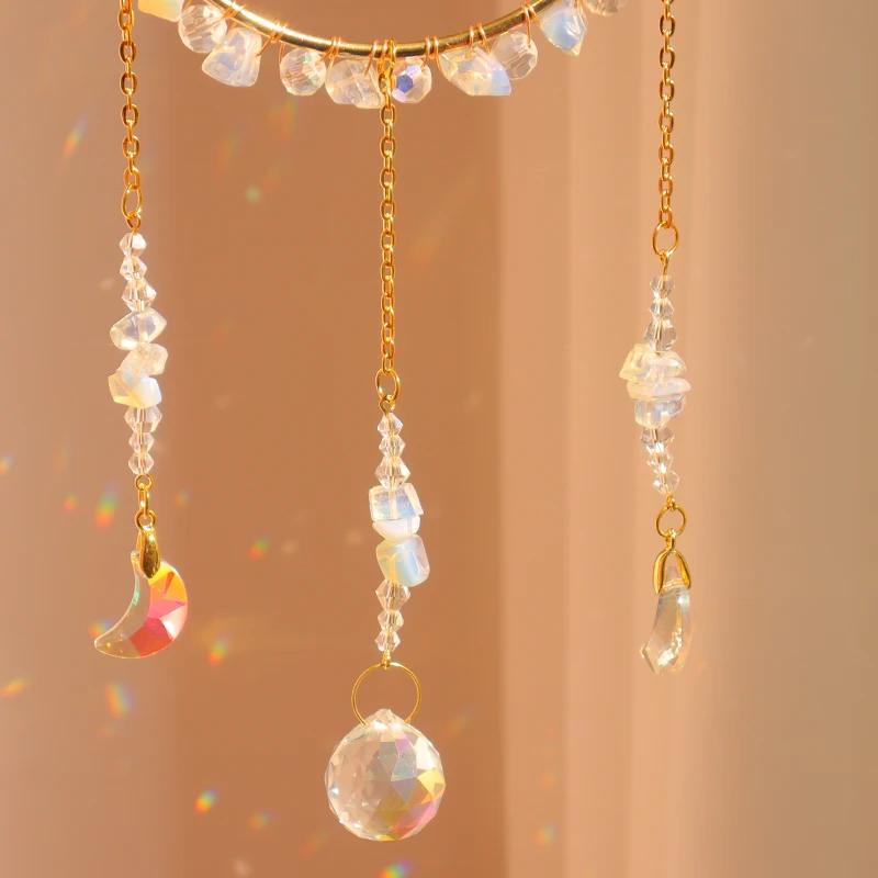 Wholesale circle raw crystal suncatcher rainbow spaces suncatchers  bernstein wave suncatcher