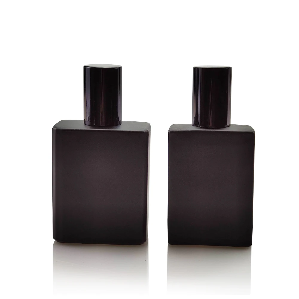 30ml 50ml Good Price in Stock Empty Matte Black Shiny White Refillable Screw Neck Pump Spray Perfume Bottle Promotional