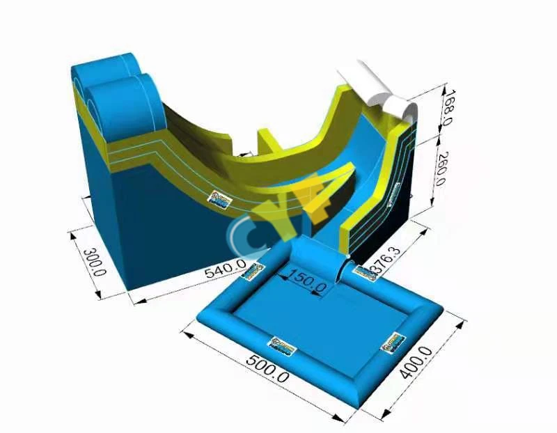 2024 new design inflatable water slide with swimming pool for commercial use slide