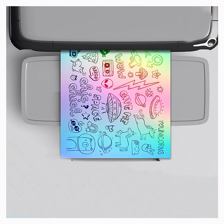 Waterproof Holographic Sticker Paper For Laser And Inkjet Printer Printable Vinyl A4 Size Rainbow Vinyl AdhesIve Sticker Sheet
