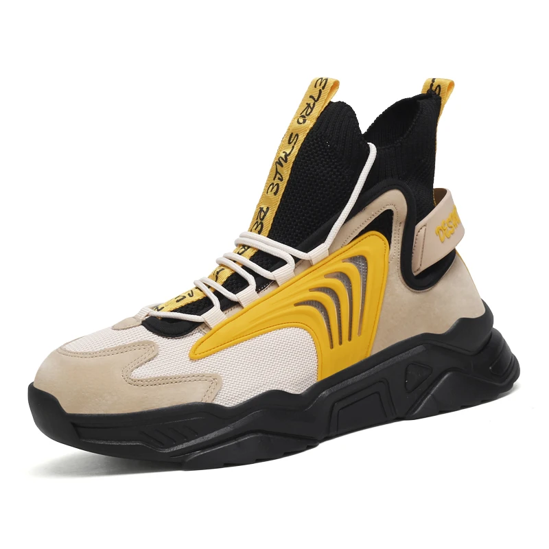 New design Hot style autumn winter high top sneakers daddy shoes basketball men fashion light weight basketball style shoes