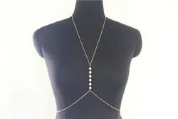 Summer Beach Jewelry Crystal Pearl Waist Chain Popular Harness Crossover Bra Body Chain Belly Waist ChainSummer Beach Jewelry Cr