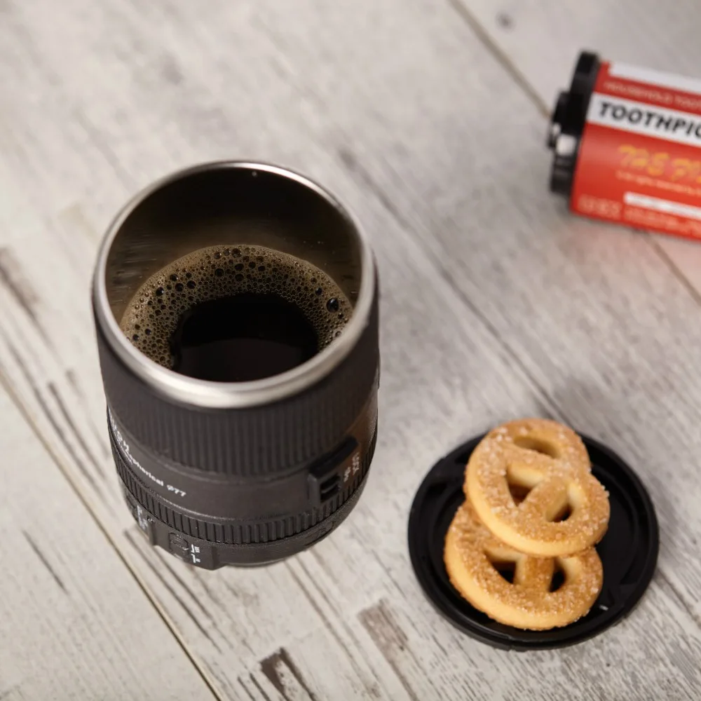 Camera Lens Self Stirring Stainless Steel Thermo Mug Pint Espresso Cups Automatic mug