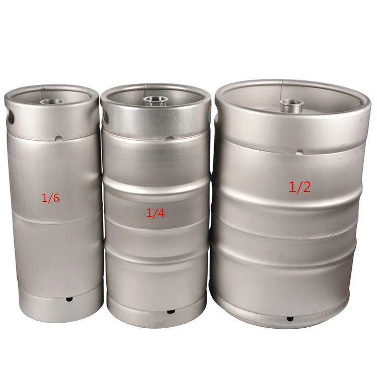 US Keg Stackable 20 Liter 1/6 BBL Draft Beer Barrel 304 Stainless Steel Beer Keg with 4 Spear Options