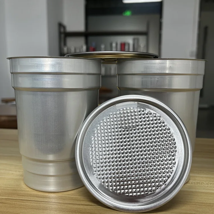 Outdoor Party Beer Coffee Cola Cold Beverage Drinkware Accessories Disposable Aluminum Drinking Cups With Lid