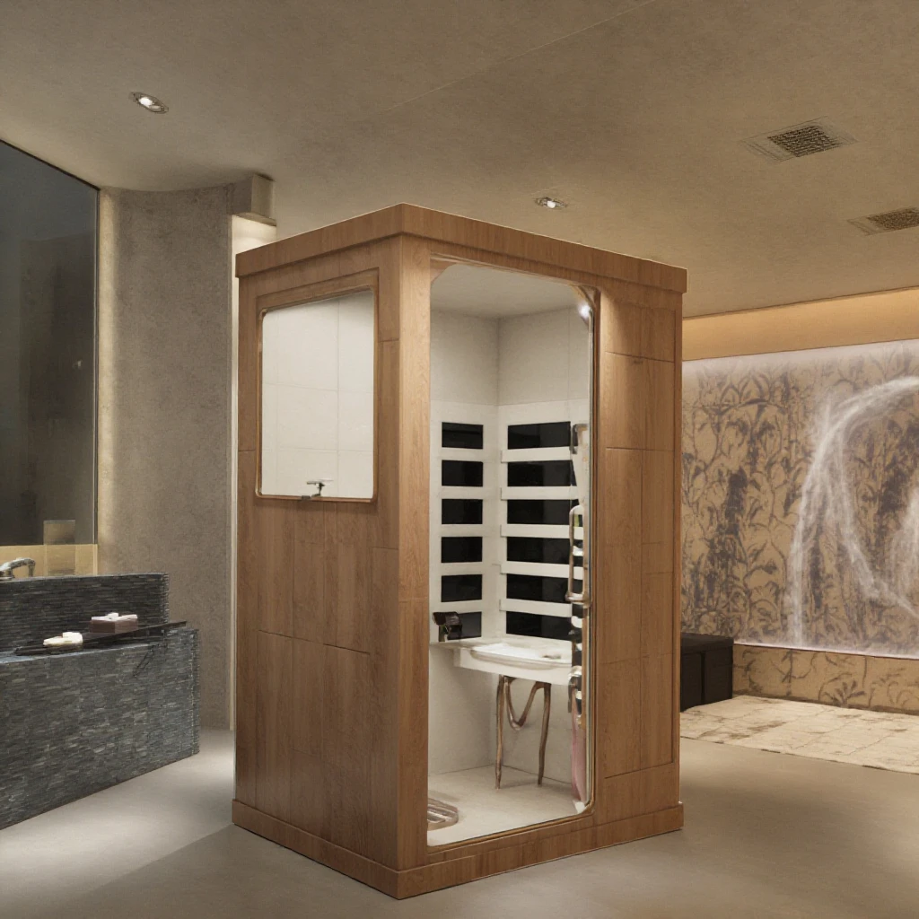 Mini Type Far Infrared Sauna Room 800W Number of Heating Plates:5 20-60 Degrees Internal Space Size:146*85*63cm