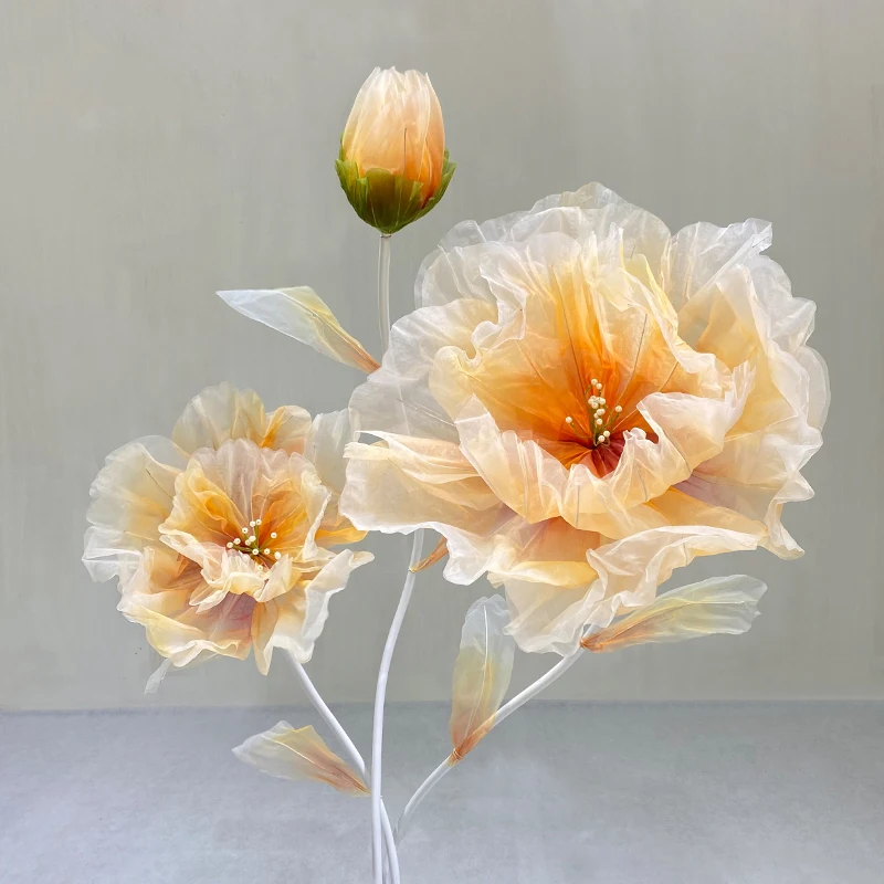 Artificial Standing Giant Flower Silk Peony Big Flower For Wedding Stage Decoration