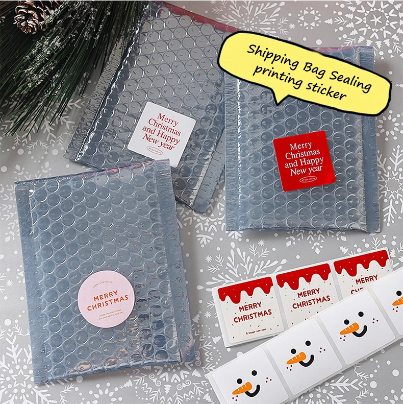 Low MOQ 3.8cm/1.5inch Custom Christmas Sticker Cheap Shipping Printed Label Present Sealing Round Sticker for Gift Decoration