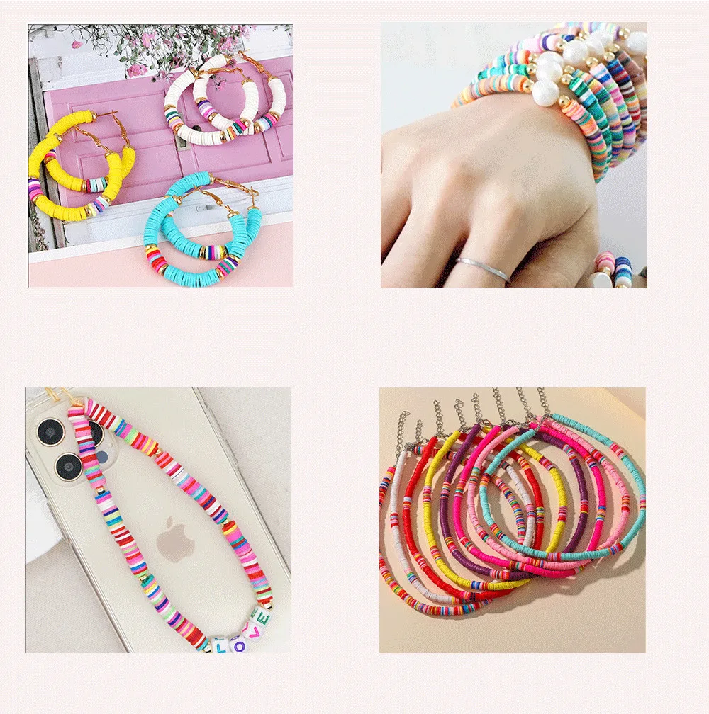 Mix Color 6mm Polymer Clay Beads Loose Spacer Beads For Jewelry Making DIY Bracelets Clay Sets