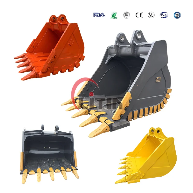 LITIAN Excavator Attachment Heavy Duty Bucket Grapple Mini Excavator Rock Bucket For Buckets