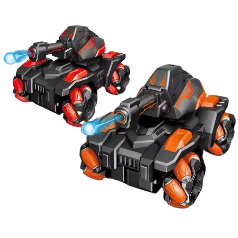 1:16 4CH Remote Control Shooting Water Bomb Tank Vehicle Toy Radio Control Rotating Tank Toy RC Sensing Off-road Stunt Car Toys