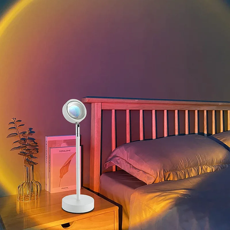 High Quality Performance 16 Colors RGB APP with Remote Control Aluminum Alloy LED Sunset Projector Lamp