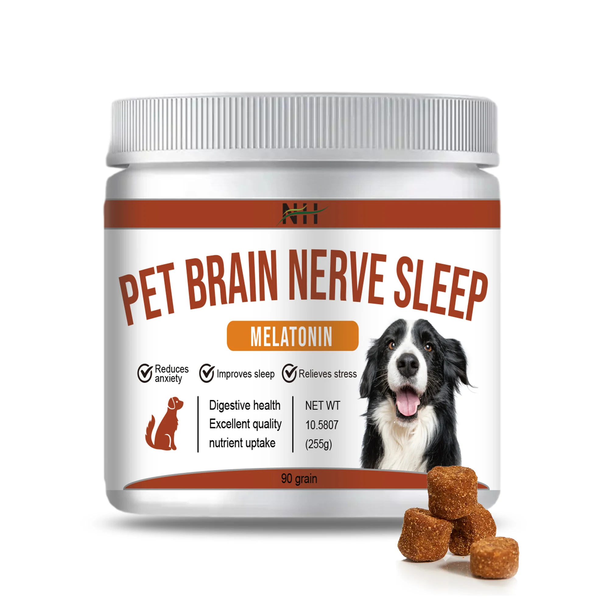 OEM ODM factory custom private label pet brain nerve sleep wholesale melatonin health care supplement treats soft chews food
