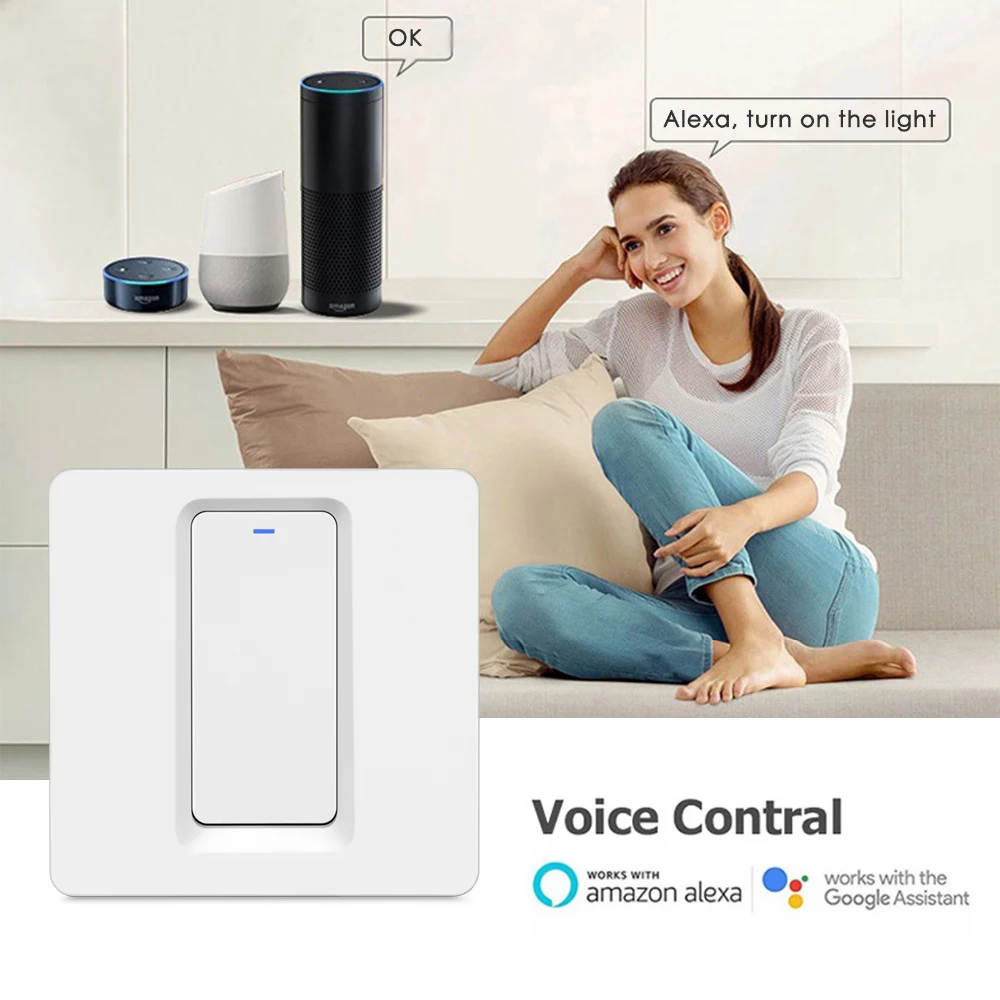 100-240VAC 50/60Hz интеллигентая (ый) Wi-Fi кнопочный переключатель ЕС стандартный умная розетка выключатель