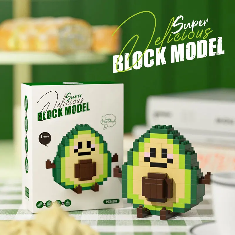 Happy food play series puzzle building blocks bricks toys mini building blocks sets funny food blocks with 12 styles
