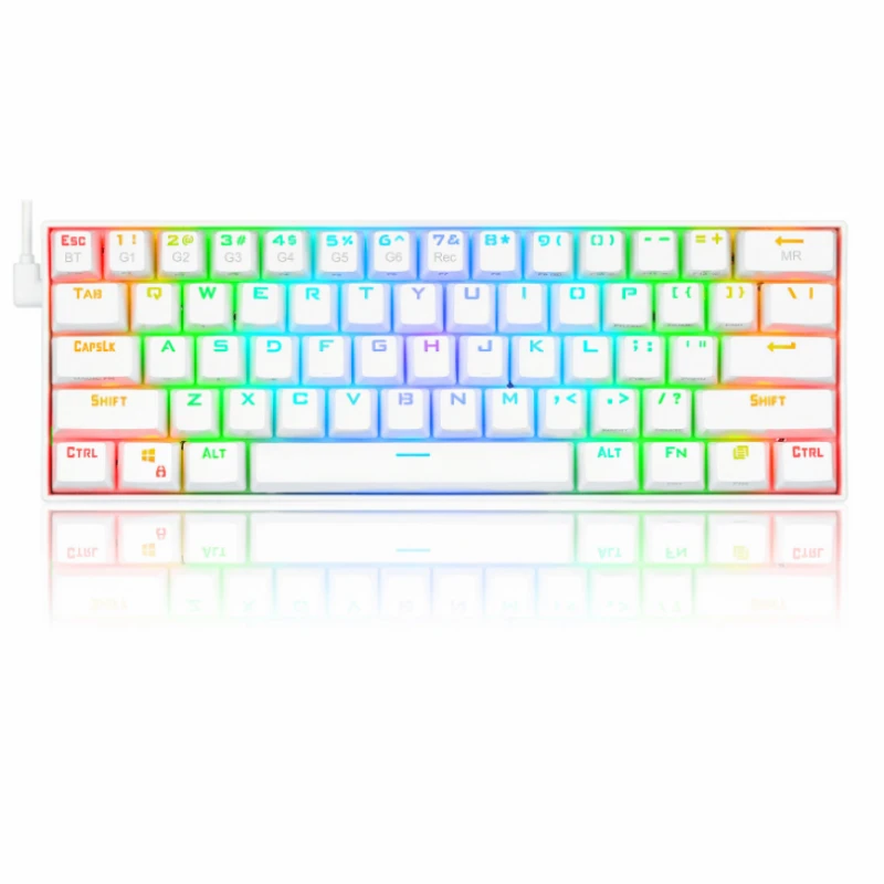 
Cheap Price OEM USB 87 Keys Mini Wired RGB LED Mechanical Gaming Keyboard For Gamer Desktop PC Computer 