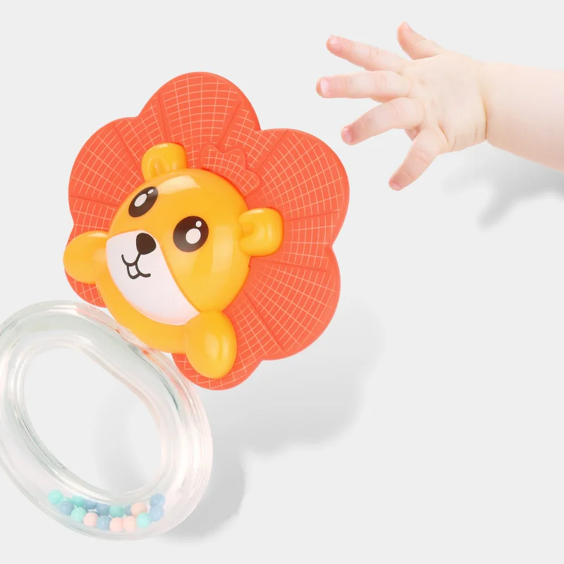  12 kinds of cute different design colorful baby teether ring non-toxic plastic rattle